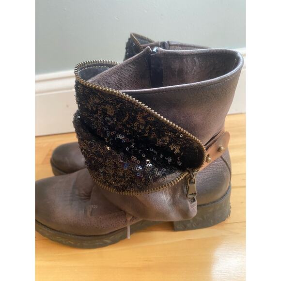 L’IDEA Brown Leather Boots with Sequins Size 39 - Picture 4 of 7